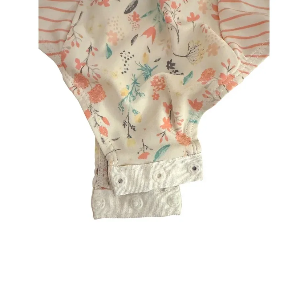 Jessica Simpson Baby Girls‎ Floral Striped Long Sleeve Swimsuit Rash Guard 12M